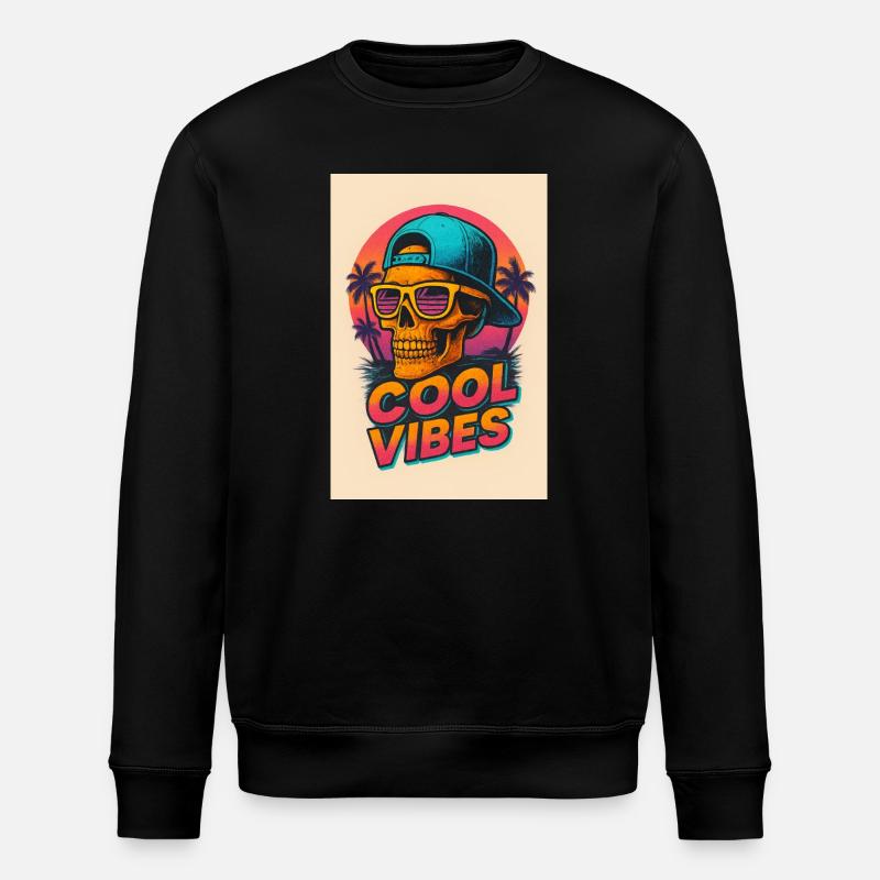 Vibrations tropicales de Crâne Néon - Sweat bio ROLLER Stanley/Stella Unisexe - noir