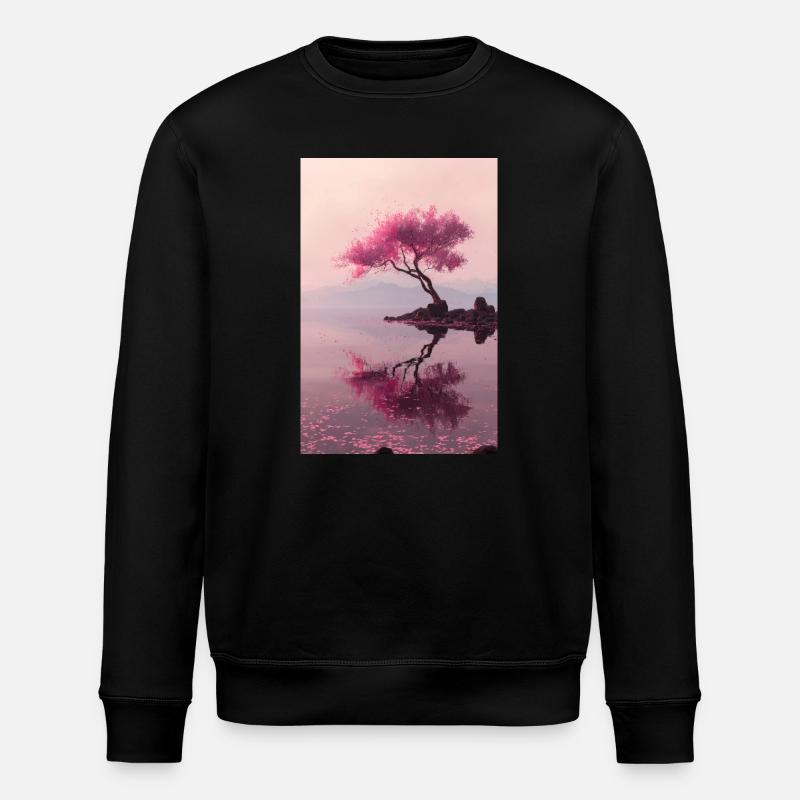 Blush Blossom Shore Reflections - Stanley/Stella ROLLER Unisex Organic Sweatshirt - black