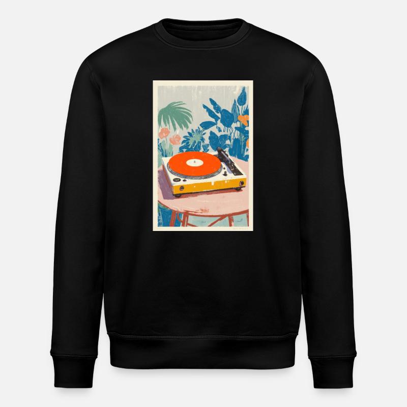 Tropische Drehtisch-Vibe - Stanley/Stella Unisex Bio-Sweatshirt ROLLER - Schwarz