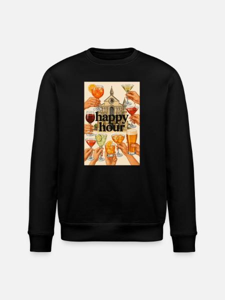 Happy_Hour_Collage - Stanley/Stella ROLLER Unisex Organic Sweatshirt - black
