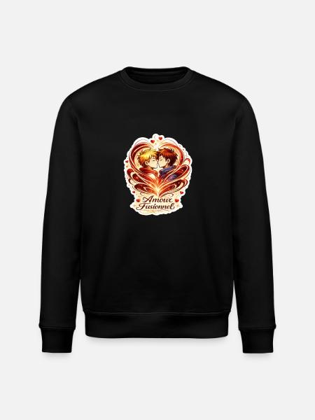 Fusional Love: Duo Entwined - Stanley/Stella ROLLER Unisex Organic Sweatshirt - black