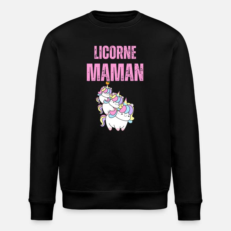 Einhorn-Mama - Stanley/Stella Unisex Bio-Sweatshirt ROLLER - Schwarz
