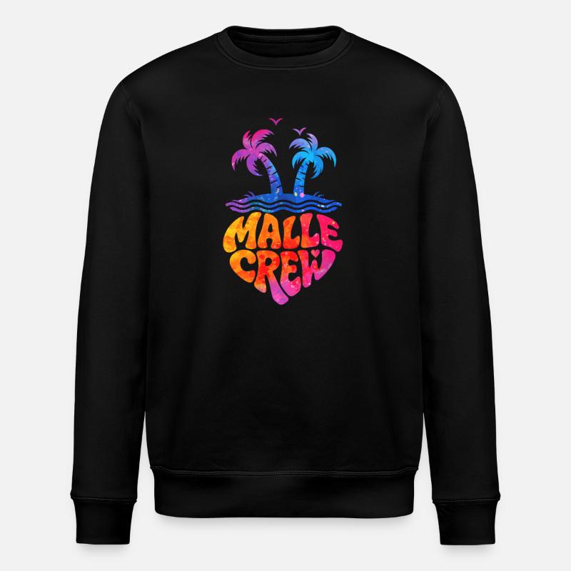 Malle Crew Palmen Insel Vibes - Stanley/Stella Unisex Bio-Sweatshirt ROLLER - Schwarz