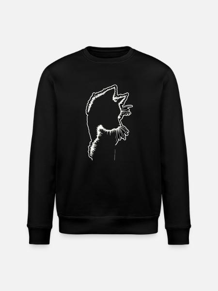 Katzensilhouette | Minimalistisches Design - Stanley/Stella Unisex Bio-Sweatshirt ROLLER - Schwarz