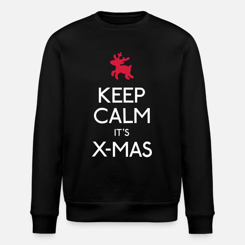 Keep Calm X-mas - Stanley/Stella Unisex Bio-Sweatshirt ROLLER - Schwarz