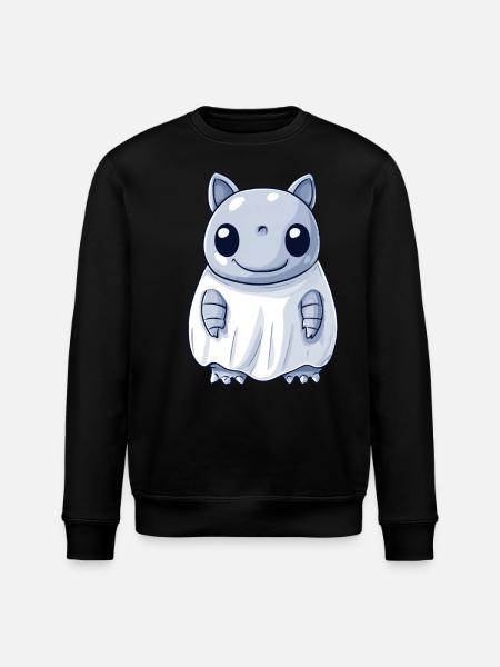 Armadillo Halloween Comic Ghost - Stanley/Stella ROLLER Unisex Organic Sweatshirt - black