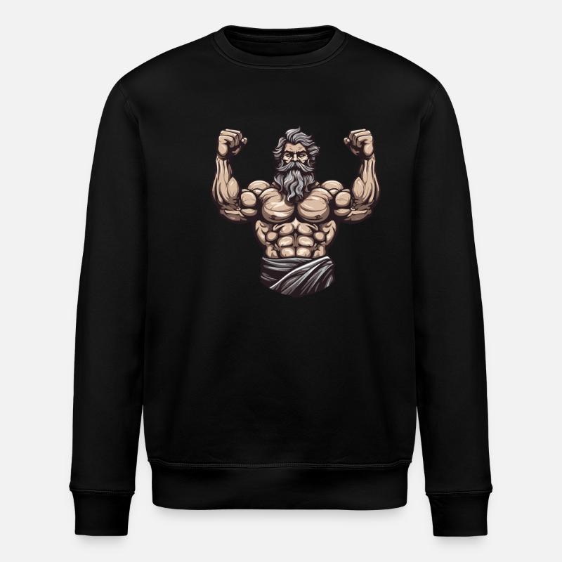 Bodybuilder Mythology Bodybuilding Muscles - Stanley/Stella ROLLER Unisex Organic Sweatshirt - black