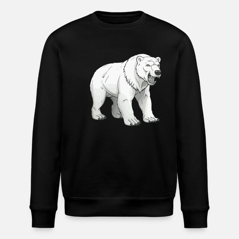 Eisbär Tier - Stanley/Stella Unisex Bio-Sweatshirt ROLLER - Schwarz