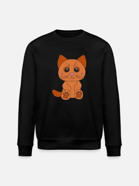 Süße braune Katze - Stanley/Stella Unisex Bio-Sweatshirt ROLLER - Schwarz