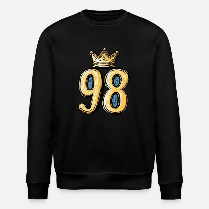 98 Zahl Krone - Stanley/Stella Unisex Bio-Sweatshirt ROLLER - Schwarz