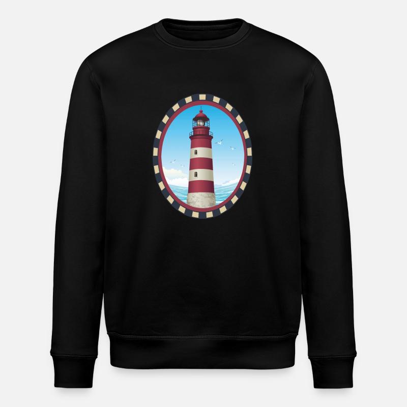 Lighthouse Gift - Lighthouse - Stanley/Stella ROLLER Unisex Organic Sweatshirt - black