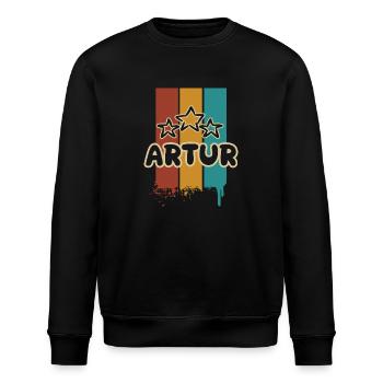 Artur Artur - Stanley/Stella Unisex Bio-Sweatshirt ROLLER - Schwarz - Vorne - Nik (191cm)