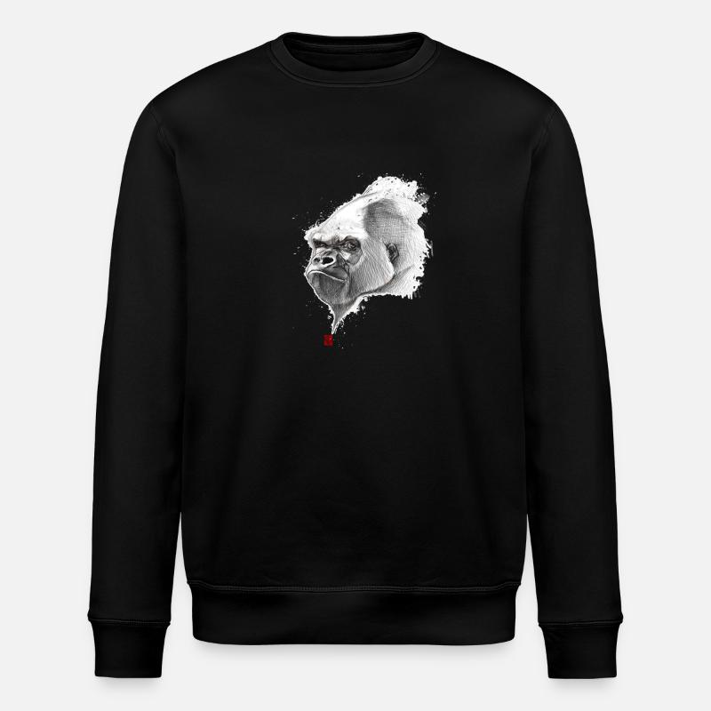 Flüchtiger Gorilla - Stanley/Stella Unisex Bio-Sweatshirt ROLLER - Schwarz