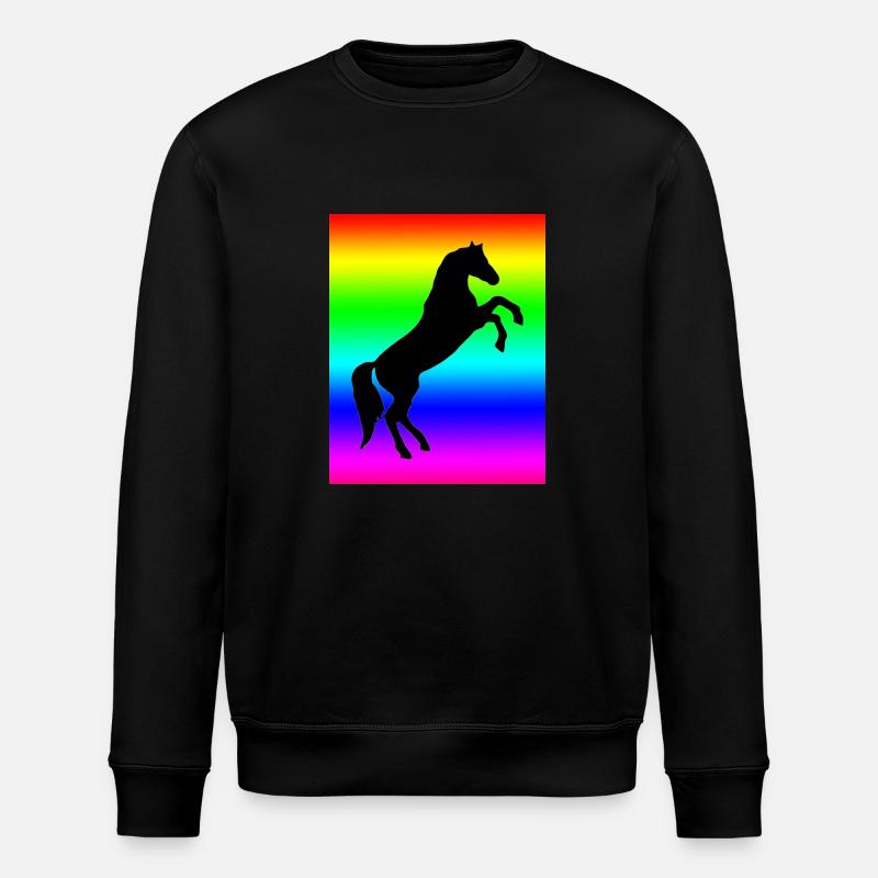 Rainbow Horse - Stanley/Stella ROLLER Unisex Organic Sweatshirt - black