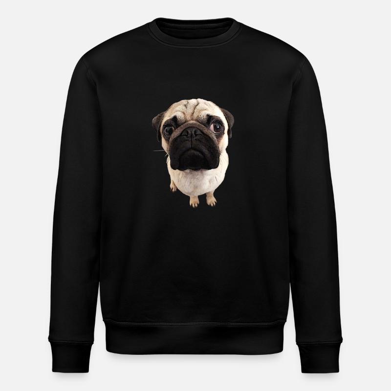 Mops Blick - Stanley/Stella Unisex Bio-Sweatshirt ROLLER - Schwarz