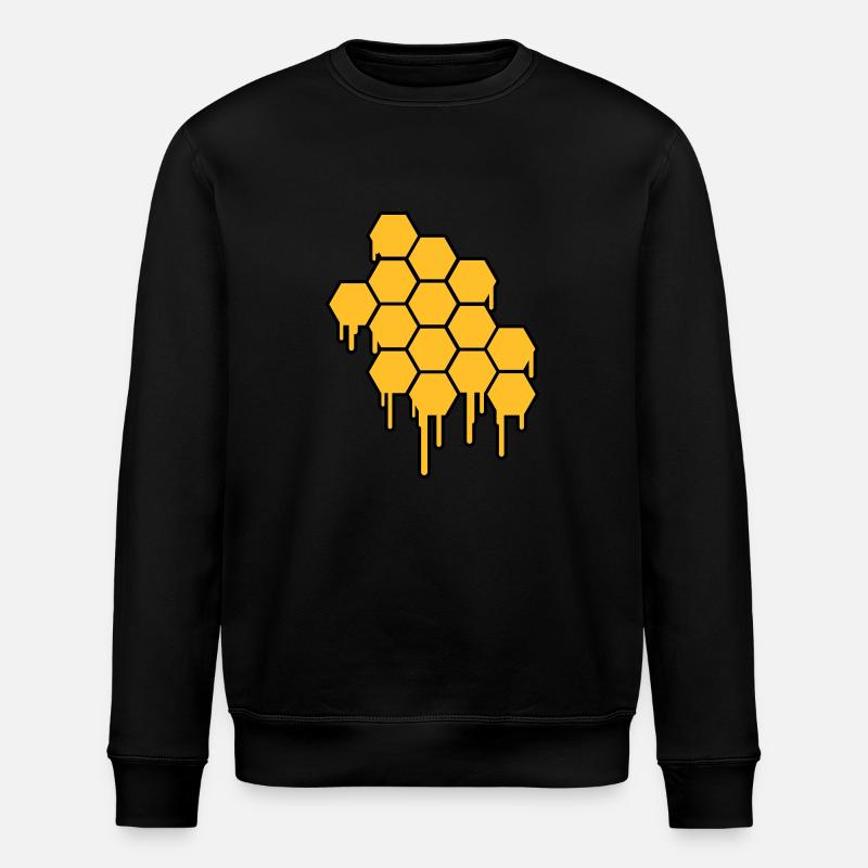 Honeycombs Pattern - Stanley/Stella ROLLER Unisex Organic Sweatshirt - black