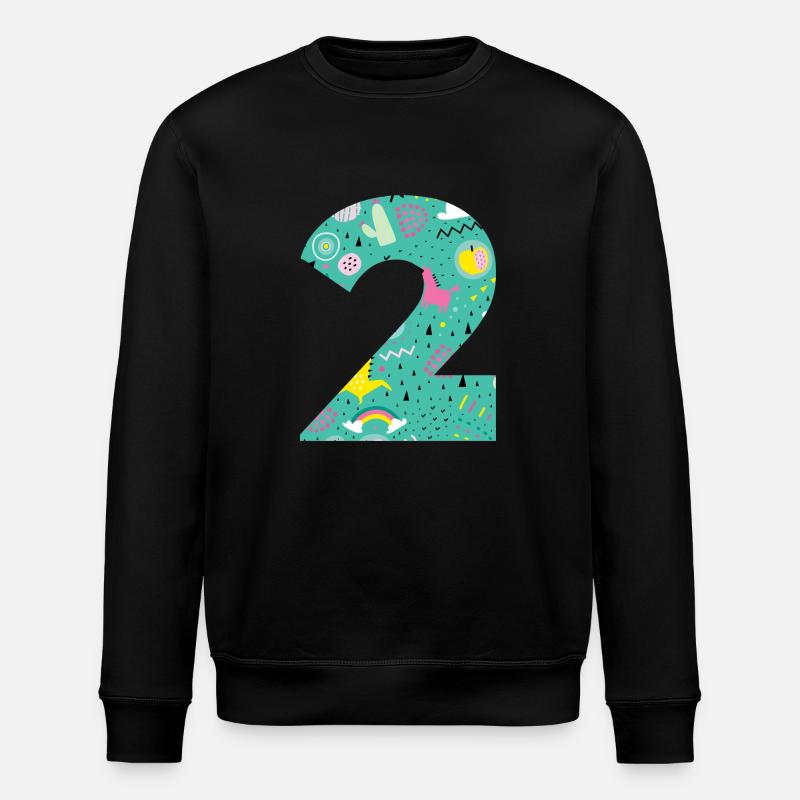 Personalized Birthday Number 2 - Stanley/Stella ROLLER Unisex Organic Sweatshirt - black