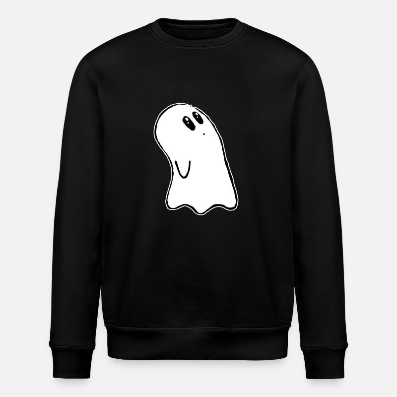 Halloween cute Ghost - Stanley/Stella ROLLER Unisex Organic Sweatshirt - black