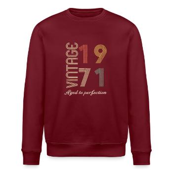 53 Jahre Geburtstagsgeschenk - 1971 - Stanley/Stella Unisex Bio-Sweatshirt ROLLER - Burgunderrot - Vorne - Nik (191cm)