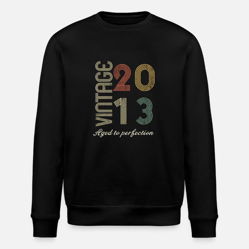 11th Birthday Gift - 2013 - Stanley/Stella ROLLER Unisex Organic Sweatshirt - black