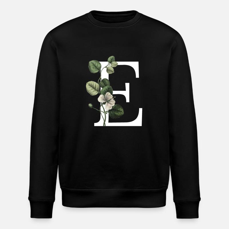 lettre e botanique vert - Sweat bio ROLLER Stanley/Stella Unisexe - noir