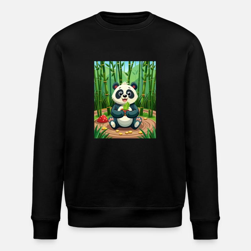 Panda mignon - Illustré - Sweat bio ROLLER Stanley/Stella Unisexe - noir