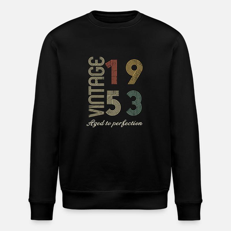 71 Year Anniversary Gift - 1953 - Stanley/Stella ROLLER Unisex Organic Sweatshirt - black