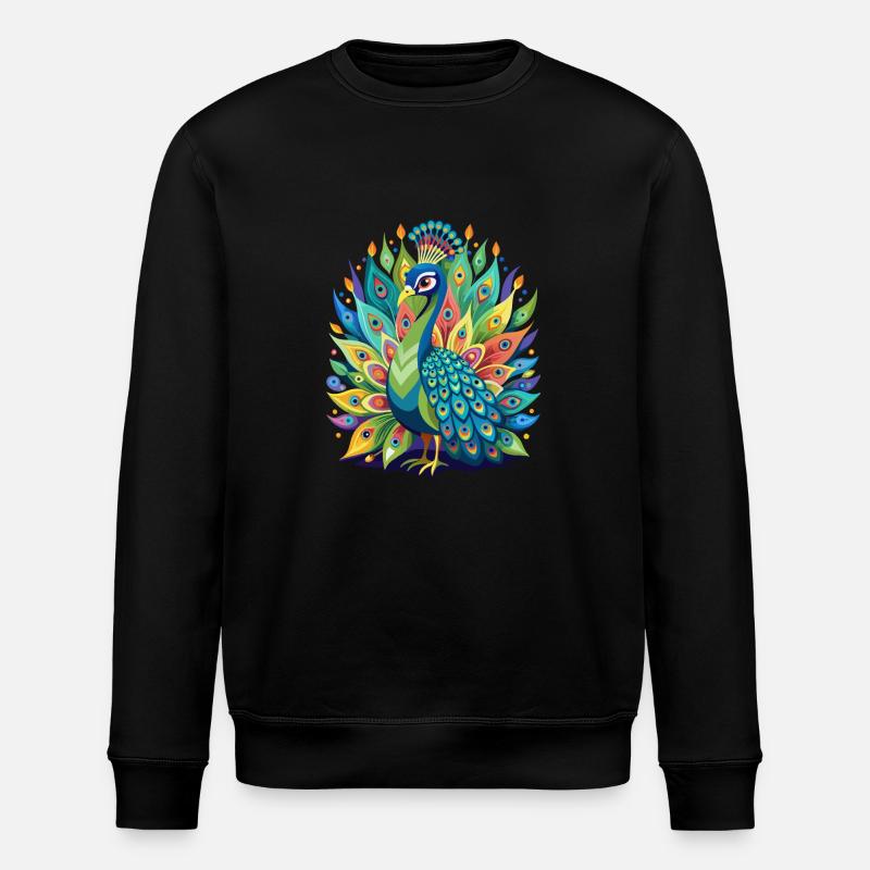 Peacock Magic - Stanley/Stella ROLLER Unisex Organic Sweatshirt - black