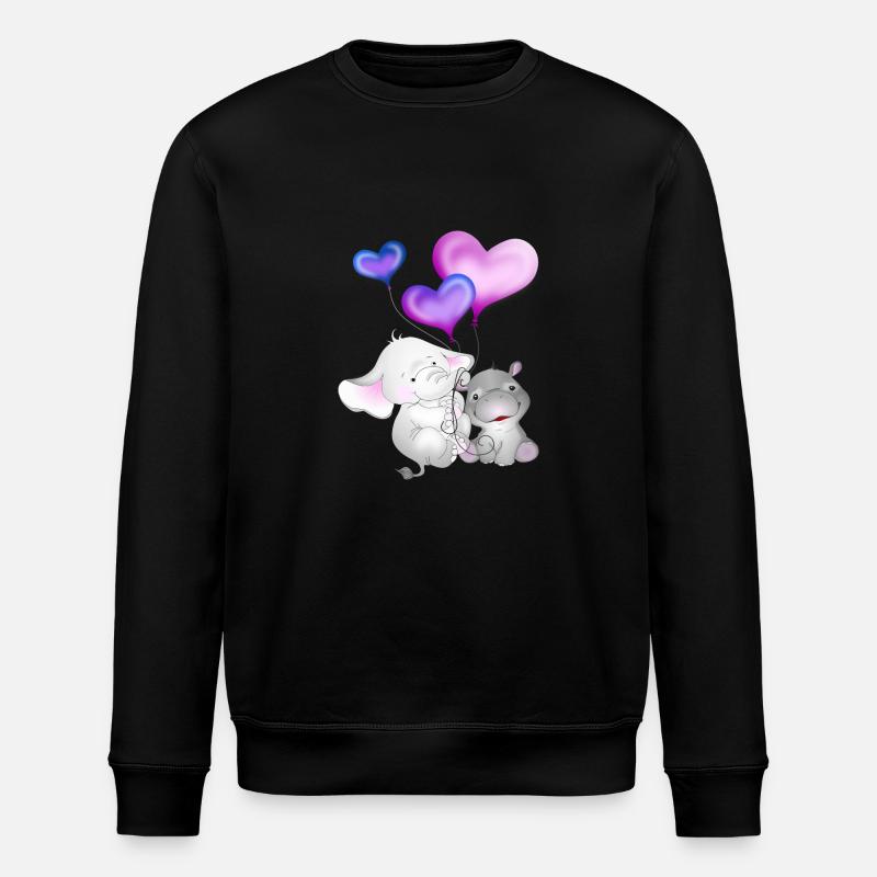 Elefant Luftballon Nilpferd - Stanley/Stella Unisex Bio-Sweatshirt ROLLER - Schwarz