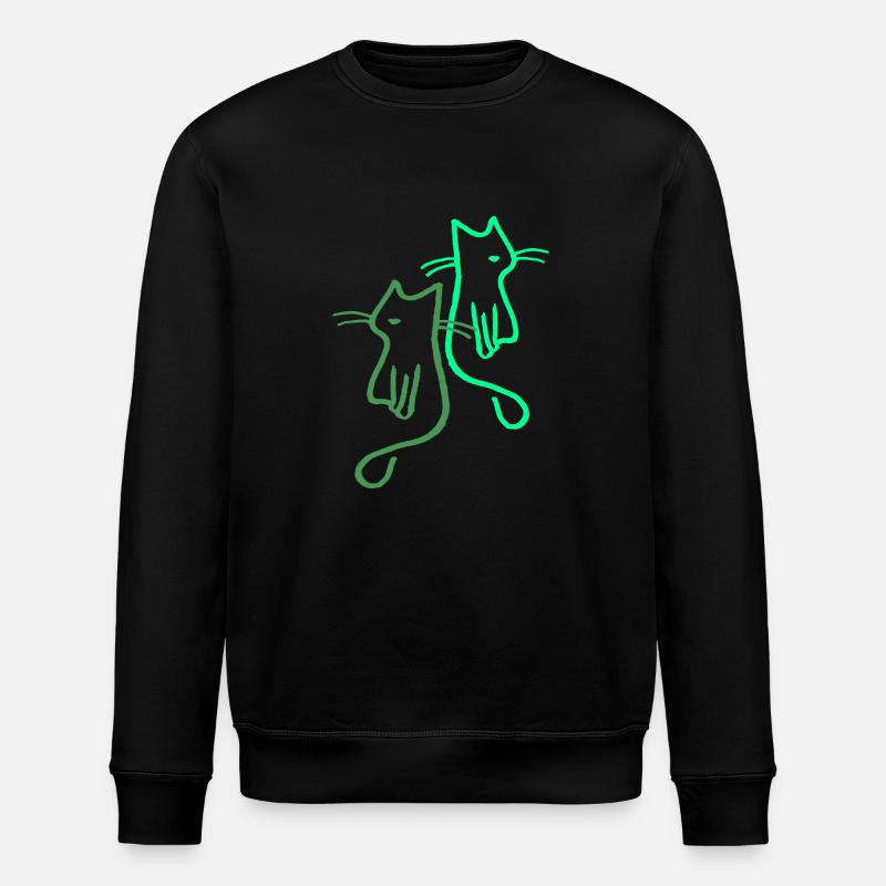 Cats Cat Retro Gift - Stanley/Stella ROLLER Unisex Organic Sweatshirt - black