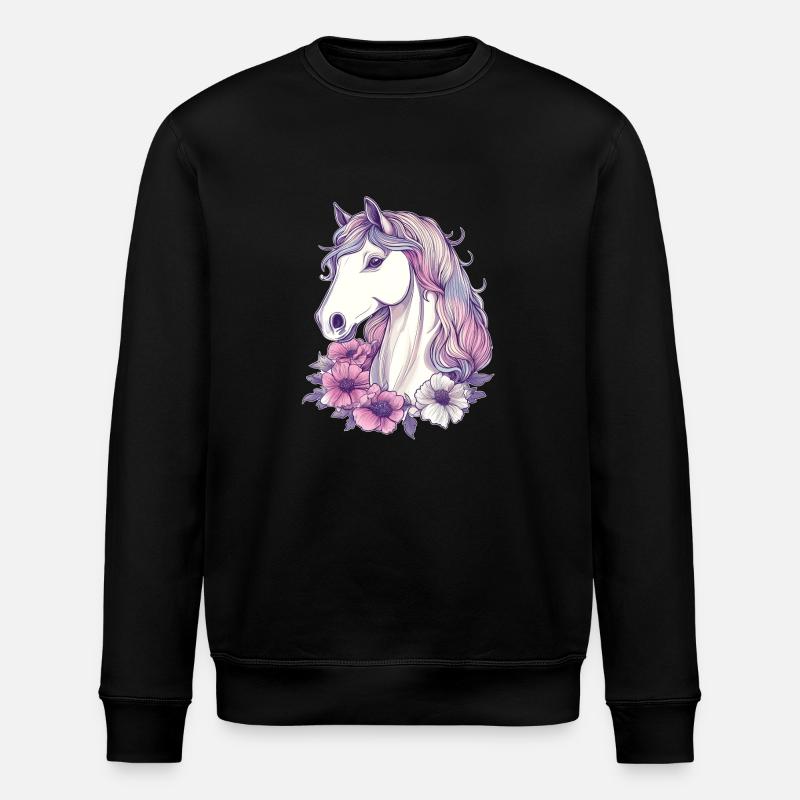 Pferd - Stanley/Stella Unisex Bio-Sweatshirt ROLLER - Schwarz