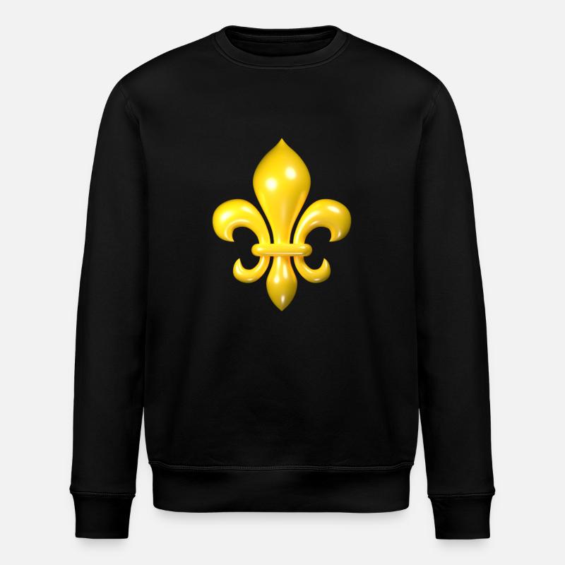 Fleur de Lys jaune - Sweat bio ROLLER Stanley/Stella Unisexe - noir