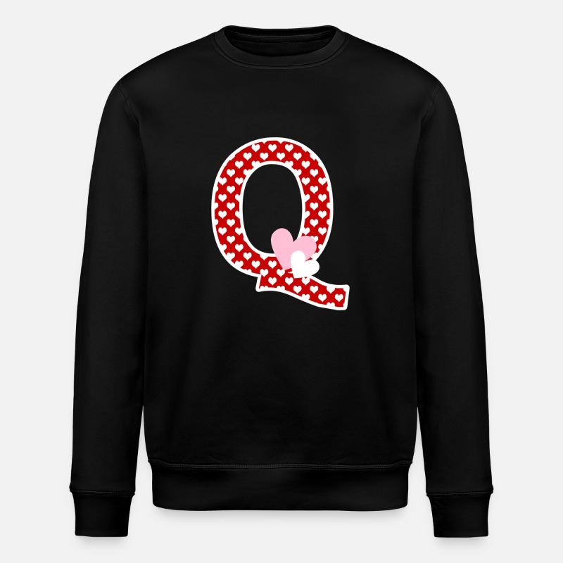 Buchstabe q Herz - Stanley/Stella Unisex Bio-Sweatshirt ROLLER - Schwarz