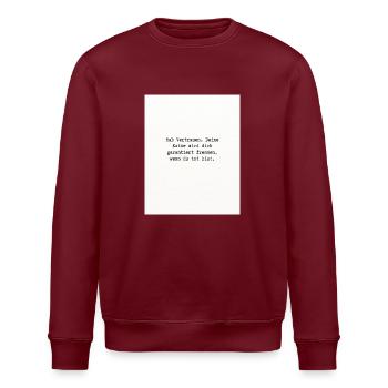 Hab Vertrauen - Stanley/Stella Unisex Bio-Sweatshirt ROLLER - Burgunderrot - Vorne - Nik (191cm)