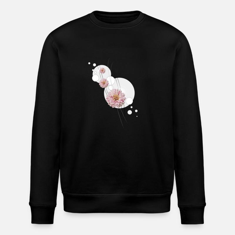 Dahlia flourishes gray - Stanley/Stella ROLLER Unisex Organic Sweatshirt - black