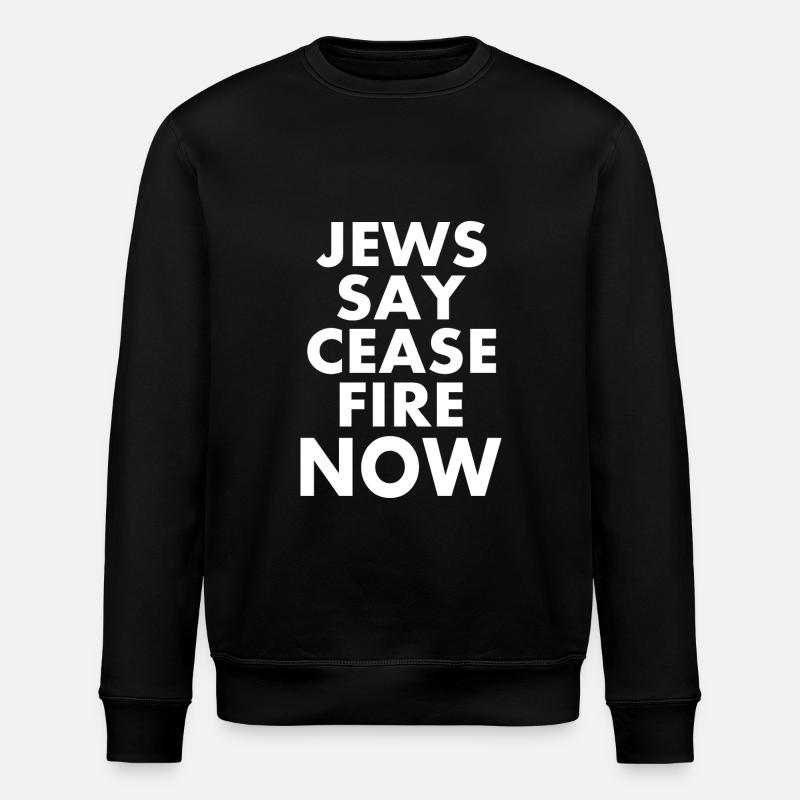 Jews say ceasefire now - Stanley/Stella ROLLER Unisex Organic Sweatshirt - black