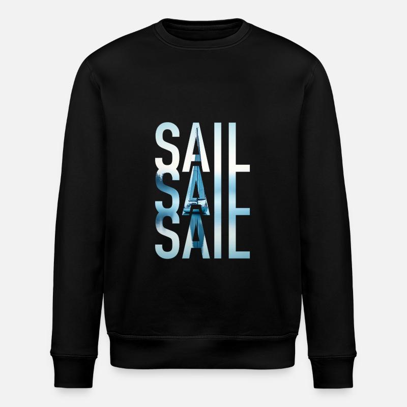 Sail Sailing Sailboat - Stanley/Stella ROLLER Unisex Organic Sweatshirt - black