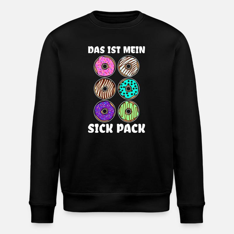 Lecker Naschen Donut Süßigkeiten Statement - Stanley/Stella Unisex Bio-Sweatshirt ROLLER - Schwarz