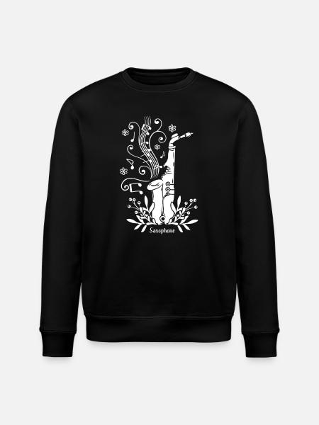 Saxophone Music Instrument Jazz - Stanley/Stella ROLLER Unisex Organic Sweatshirt - black