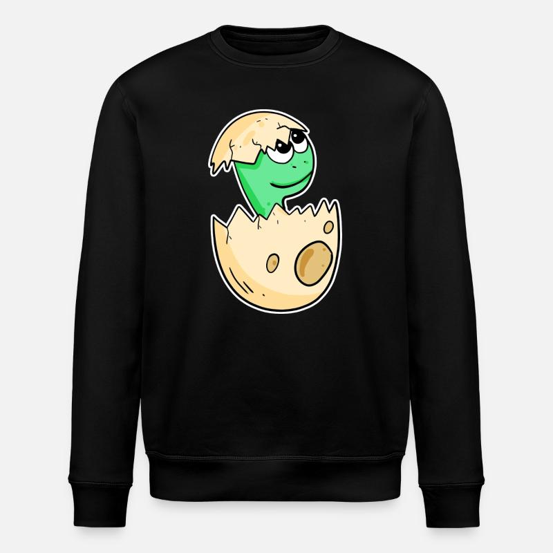 Baby dinosaur in egg - Stanley/Stella ROLLER Unisex Organic Sweatshirt - black