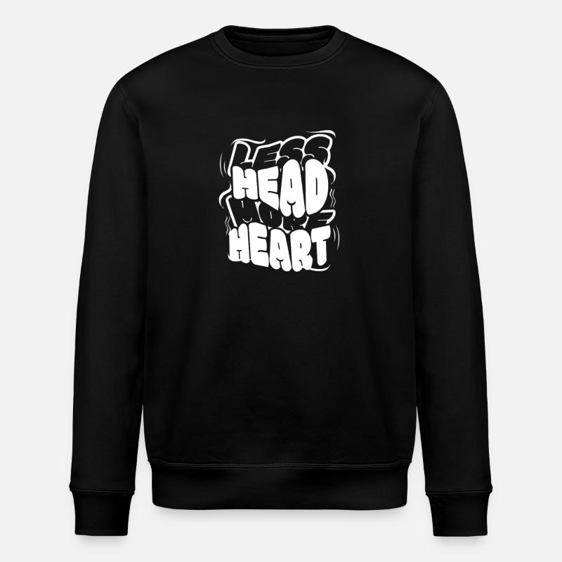 Head Heart Typography - Stanley/Stella ROLLER Unisex Organic Sweatshirt - black