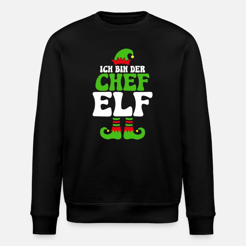 Ich bin der Chef Elf - Stanley/Stella Unisex Bio-Sweatshirt ROLLER - Schwarz