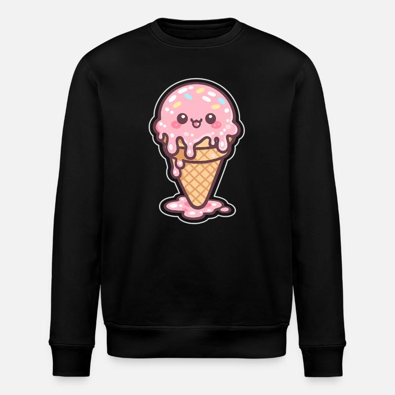 Kawaii Eiscreme mit Sprinkles - Stanley/Stella Unisex Bio-Sweatshirt ROLLER - Schwarz