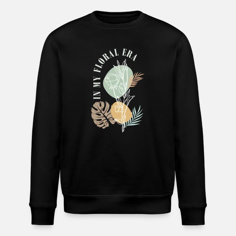Ère florale : Fleurs de ligne - Sweat bio ROLLER Stanley/Stella Unisexe - noir