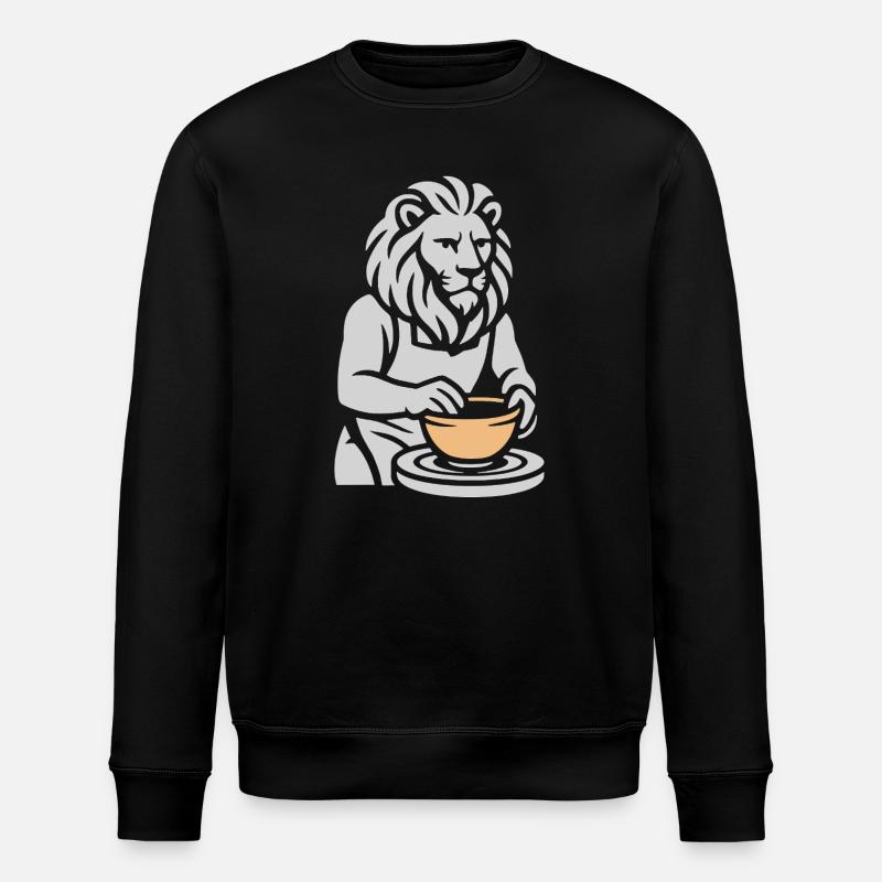 Silberner Geist: Der Meisterkeramikerlöwe - Stanley/Stella Unisex Bio-Sweatshirt ROLLER - Schwarz