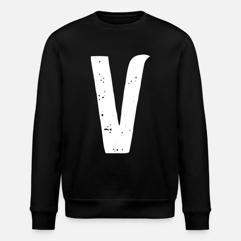 Lettre V - Sweat bio ROLLER Stanley/Stella Unisexe - noir