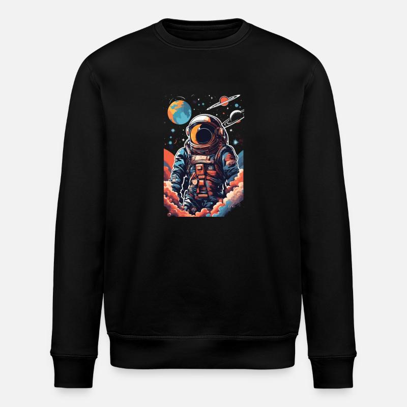 Cool astronaut in space - Stanley/Stella ROLLER Unisex Organic Sweatshirt - black