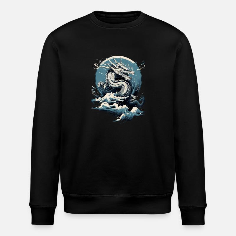 Himmelsdrache im Aufwind - Stanley/Stella Unisex Bio-Sweatshirt ROLLER - Schwarz