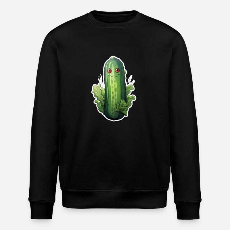 Gurke Kawaii - Stanley/Stella Unisex Bio-Sweatshirt ROLLER - Schwarz
