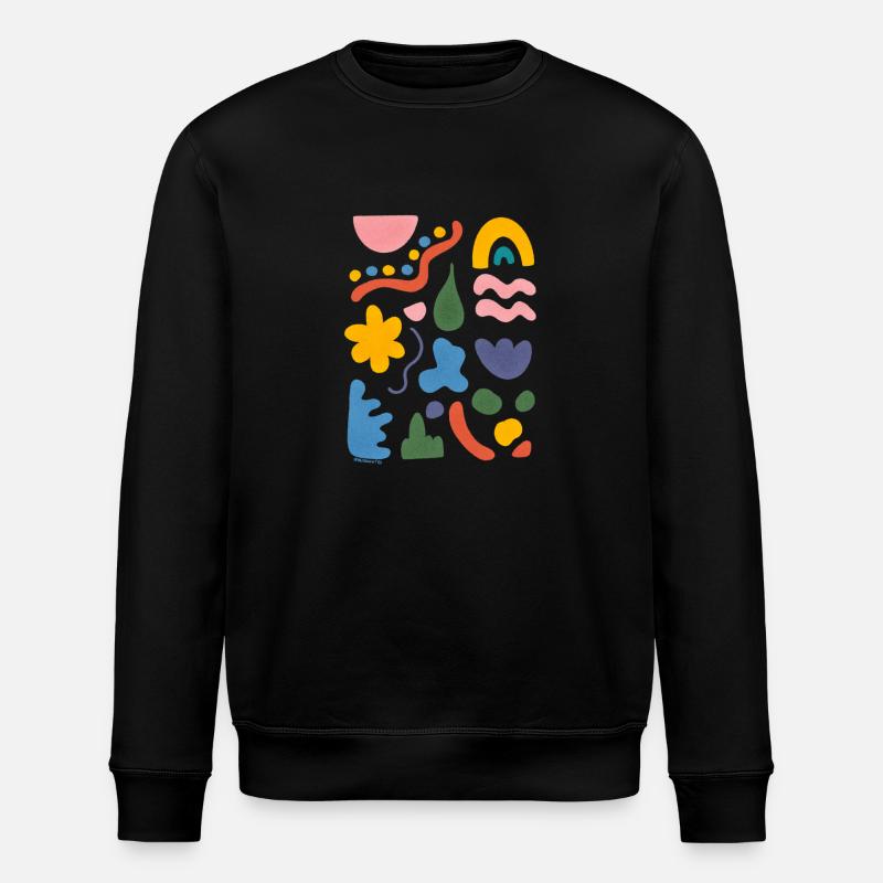Abstrakte Kunst Bunte Formen - Stanley/Stella Unisex Bio-Sweatshirt ROLLER - Schwarz